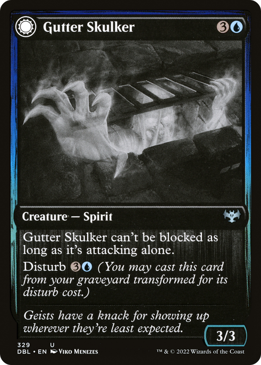 Gutter Skulker // Gutter Shortcut (DBL-329) - Innistrad: Double Feature: (Double Faced Transform)