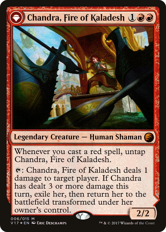 Chandra, Fire of Kaladesh // Chandra, Roaring Flame (V17-006) - From the Vault: Transform: (originpwdfc) Foil