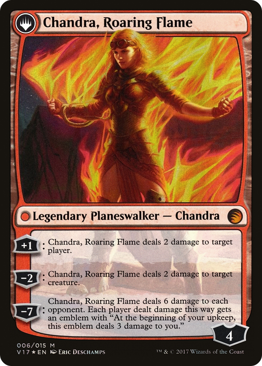 Chandra, Fire of Kaladesh // Chandra, Roaring Flame (V17-006) - From the Vault: Transform: (originpwdfc) Foil