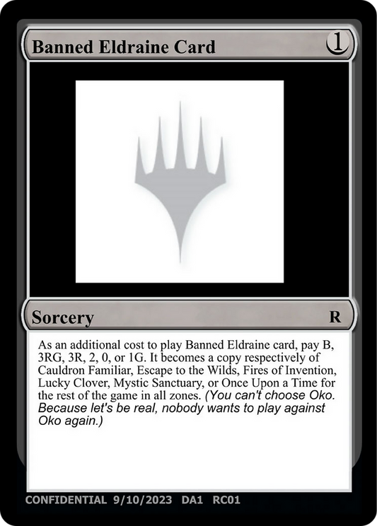 Banned Eldraine Card (UNK-RC01A) - Unknown Event (Playtest)