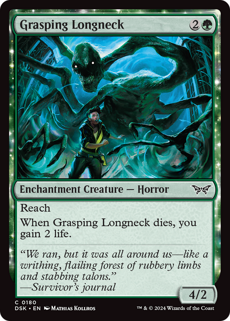 Grasping Longneck (DSK-180) - Duskmourn: House of Horror: (nyxtouched) Foil