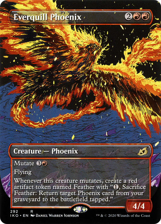 Everquill Phoenix (IKO-292) - Ikoria: Lair of Behemoths: (Showcase) (Borderless) Foil