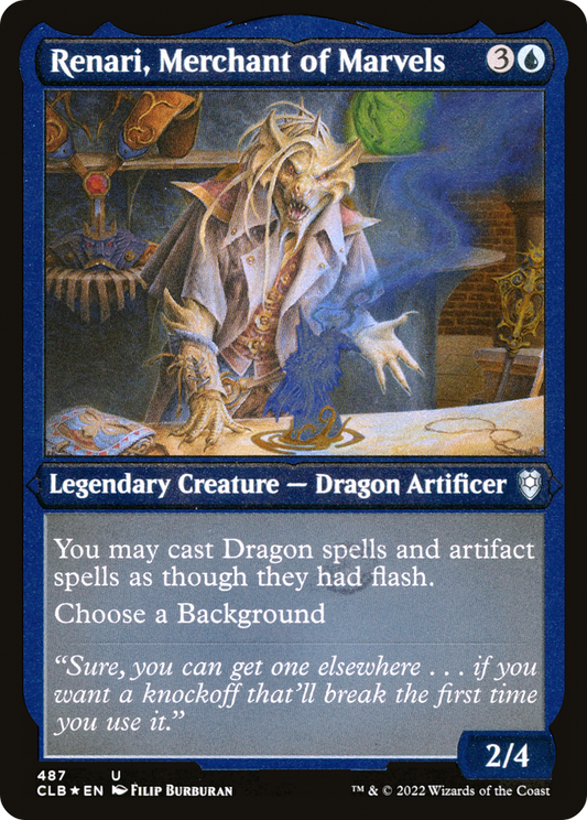 Renari, Merchant of Marvels (CLB-487) - Commander Legends: Battle for Baldur's Gate Etched Foil