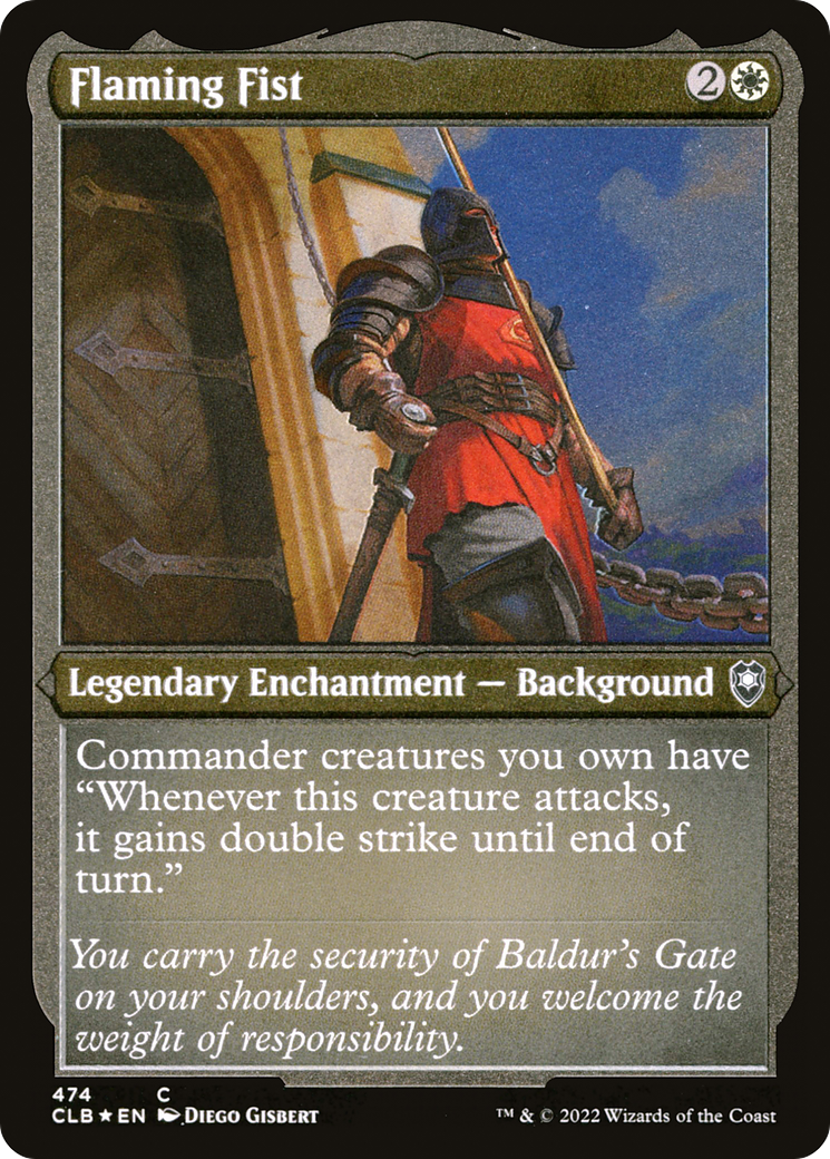 Flaming Fist (CLB-474) - Commander Legends: Battle for Baldur's Gate Etched Foil