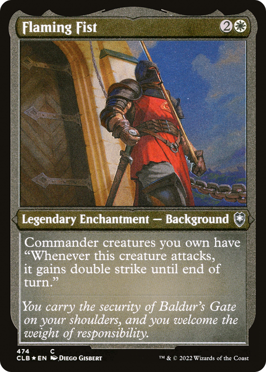 Flaming Fist (CLB-474) - Commander Legends: Battle for Baldur's Gate Etched Foil