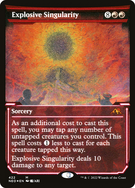 Explosive Singularity (NEO-422) - Kamigawa: Neon Dynasty: (Showcase) Etched Foil