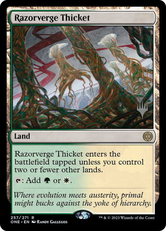 Razorverge Thicket (PONE-257P) - Phyrexia: All Will Be One Promos