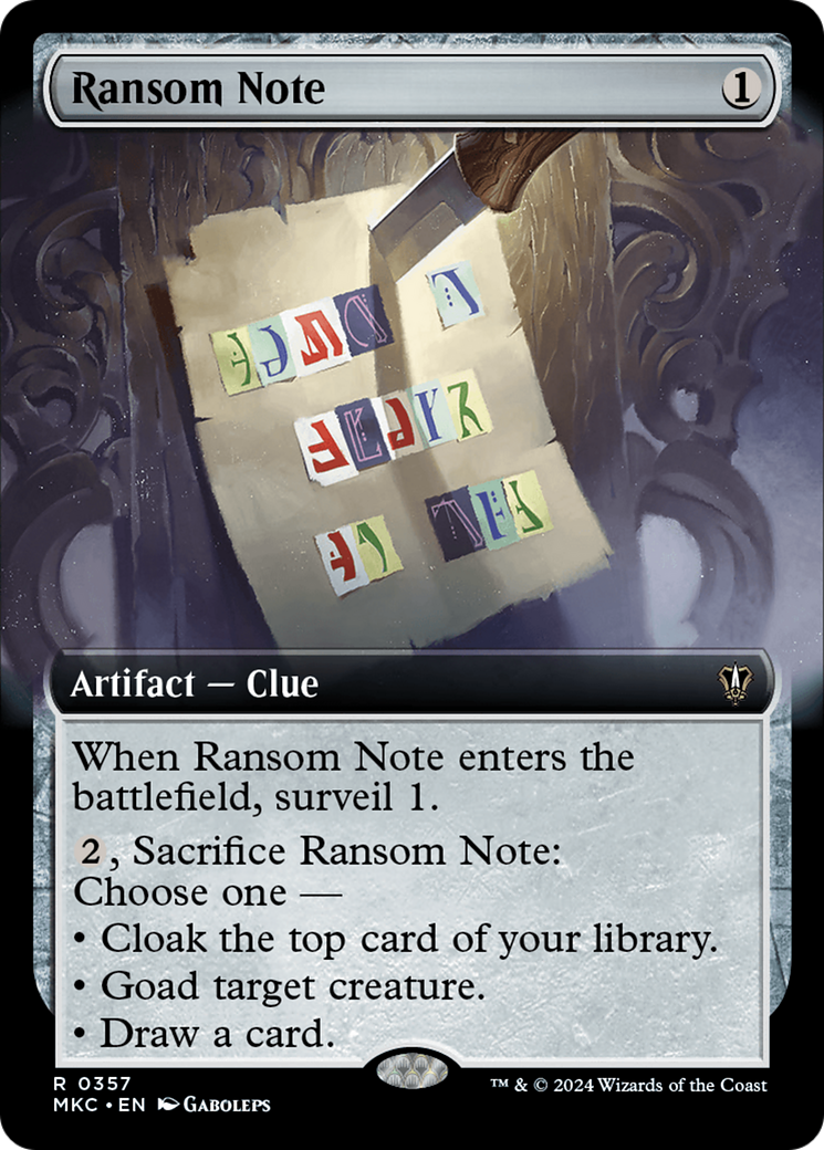 Ransom Note (MKC-357) - Murders at Karlov Manor Commander: (Extended Art)