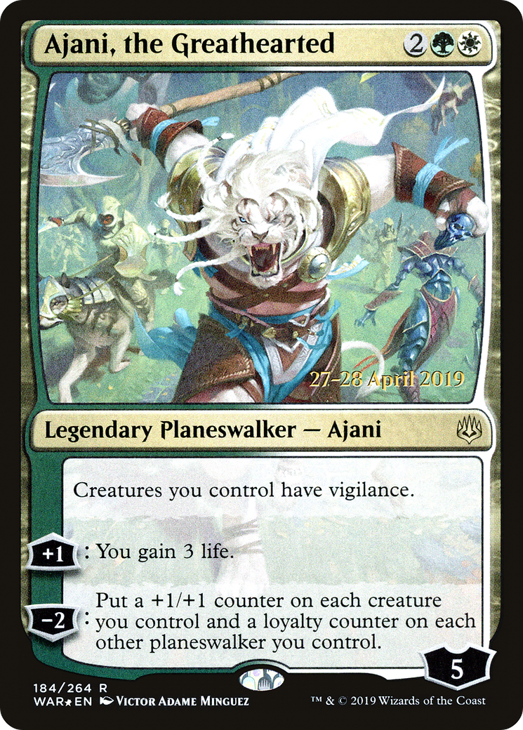 Ajani, the Greathearted (PWAR-184S) - War of the Spark Promos Foil