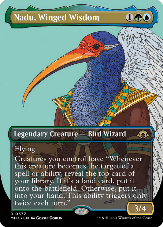 Nadu, Winged Wisdom (Borderless) (MH3-377) - Modern Horizons 3 (Borderless)