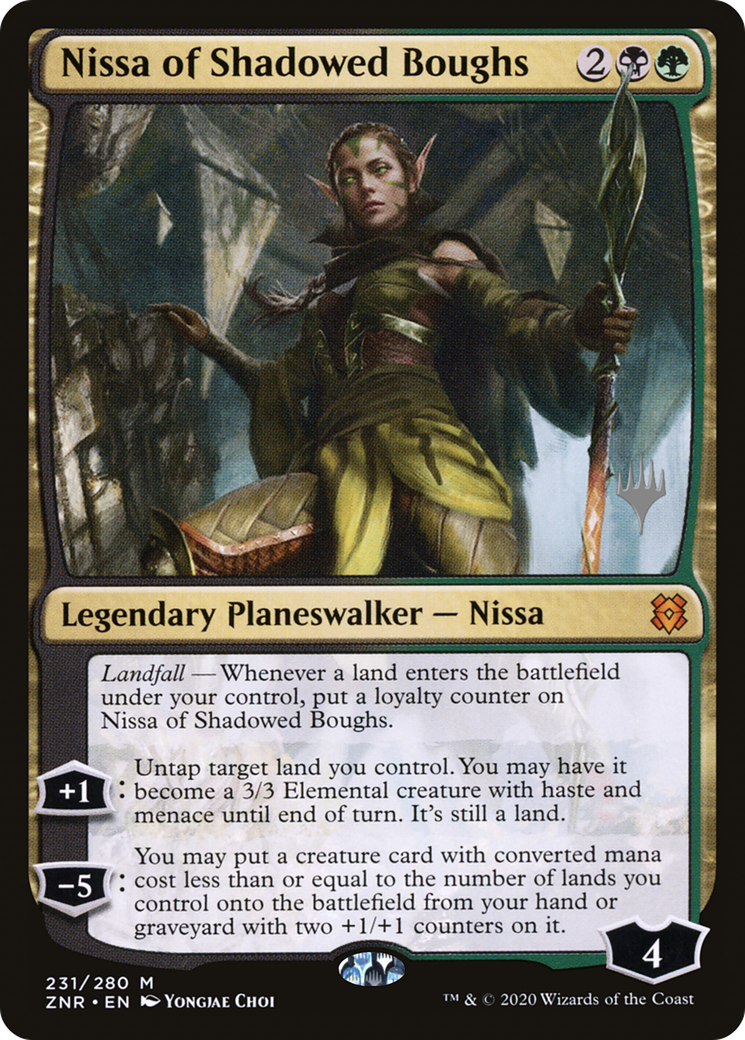Nissa of Shadowed Boughs (PPZNR-231P) - Zendikar Rising Promos Foil (Promo Pack)