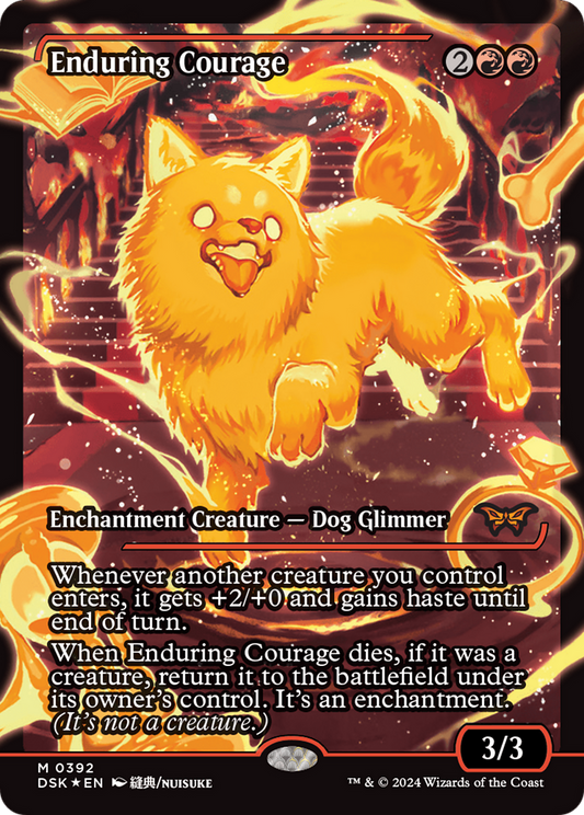 Enduring Courage (DSK-392) - Duskmourn: House of Horror: (Showcase) Foil