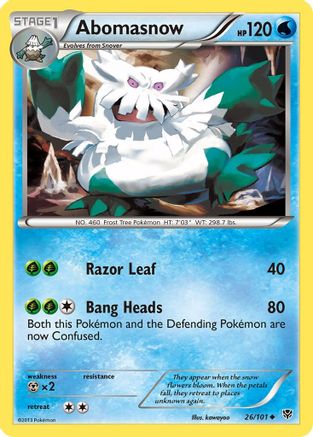 Abomasnow (26/101) - Plasma Blast Reverse Holofoil - Uncommon