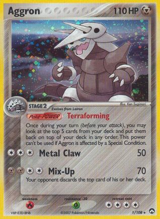 Aggron - 001/108 - Power Keepers Reverse Holofoil - Holo Rare