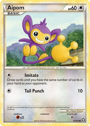 Aipom - 055/102 - Triumphant Reverse Holofoil - Common
