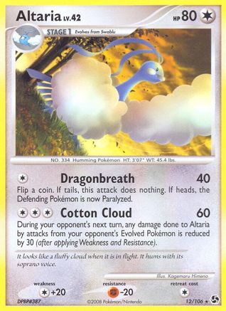 Altaria - 012/106 - Great Encounters Reverse Holofoil - Rare
