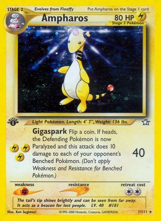 Ampharos 1/111 - Neo Genesis 1st Edition Holofoil