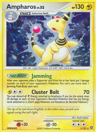 Ampharos - 001/132 - Secret Wonders Reverse Holofoil - Holo Rare