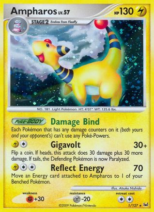Ampharos 001 - Platinum Holofoil - Holo Rare
