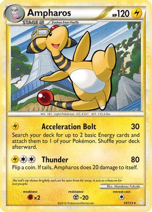 Ampharos 014 - HeartGold SoulSilver Reverse Holofoil - Rare