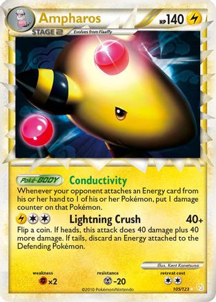 Ampharos (Prime) (105/123) - HeartGold SoulSilver Holofoil - Ultra Rare