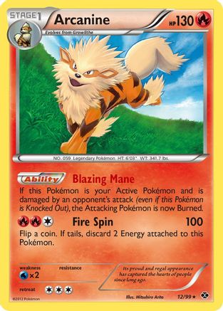 Arcanine (12) 012/99 - Next Destinies Reverse Holofoil - Rare