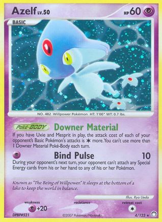 Azelf - 004/123 - Mysterious Treasures Reverse Holofoil - Holo Rare