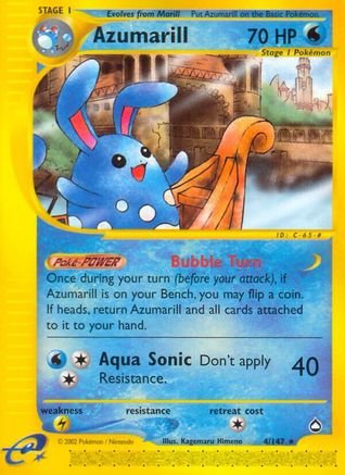 Azumarill 004 - Aquapolis Reverse Holofoil - Rare