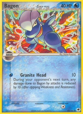 Bagon (Delta Species) 043/101 - Dragon Frontiers Reverse Holofoil - Common