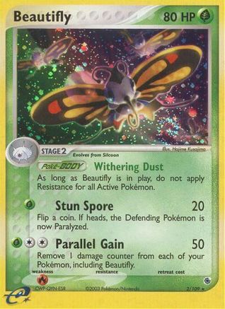 Beautifly 002/109 - Ruby and Sapphire Holofoil - Holo Rare