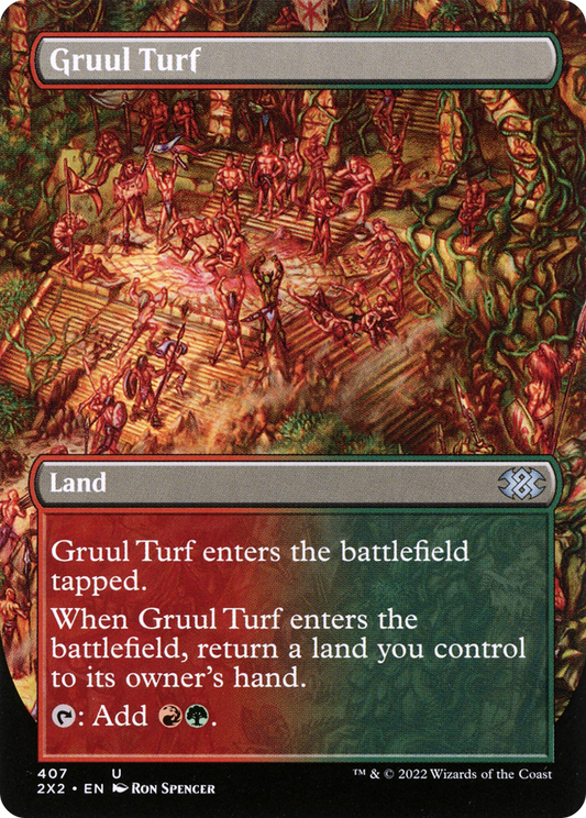 Gruul Turf  (Borderless)(2X2-407) - Double Masters 2022 Foil