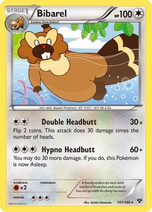 Bibarel 107 - XY Base Set Normal - Rare