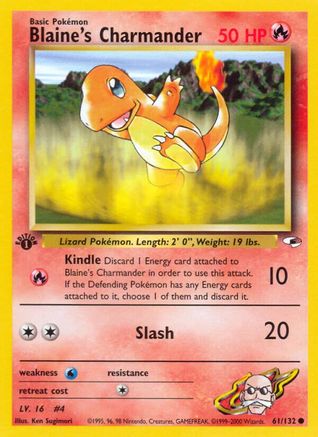 Blaine's Charmander 061/132 - Gym Heroes 1st Edition - Common