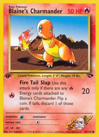 Blaine's Charmander 060/132 - Gym Challenge 1st Edition - Common