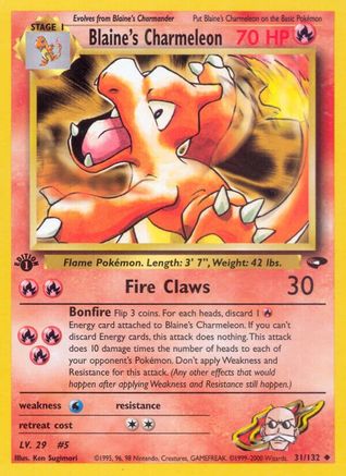 Blaine's Charmeleon 31/132 - Gym Challenge 1st Edition