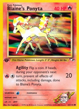 Blaine's Ponyta 63/132 - Gym Heroes 1st Edition