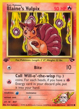 Blaine's Vulpix 066/132 - Gym Challenge 1st Edition - Common