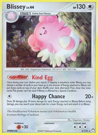 Blissey - 005/123 - Mysterious Treasures Reverse Holofoil - Holo Rare