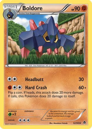 Boldore (52/98) - Emerging Powers Reverse Holofoil - Uncommon