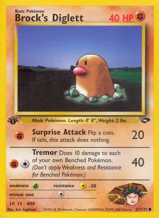 Brock's Diglett 067/132 - Gym Challenge 1st Edition - Common