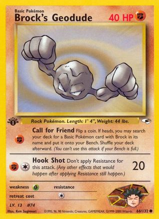 Brock's Geodude 066/132 - Gym Heroes 1st Edition - Common
