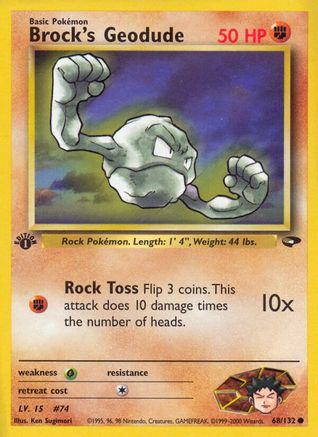 Brock's Geodude 068/132 - Gym Challenge 1st Edition - Common