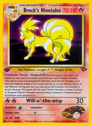 Brock's Ninetales 003/132 - Gym Challenge 1st Edition Holofoil - Holo Rare