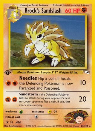 Brock's Sandslash 023/132 - Gym Heroes 1st Edition - Rare