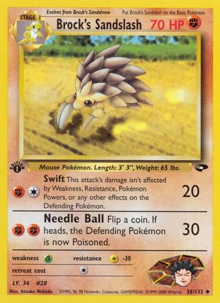 Brock's Sandslash 036/132 - Gym Challenge 1st Edition - Uncommon