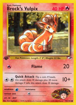 Brock's Vulpix 073/132 - Gym Heroes 1st Edition - Common