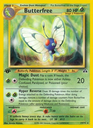 Butterfree 019/075 - Neo Discovery 1st Edition - Rare