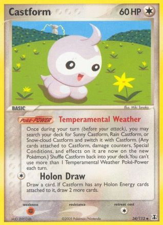 Castform - 034/113 - Delta Species Reverse Holofoil - Uncommon