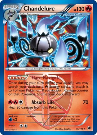 Chandelure (Team Plasma) (16/116) - Plasma Freeze Reverse Holofoil - Holo Rare