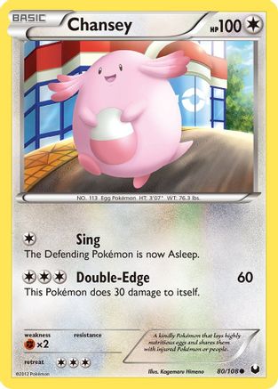 Chansey (80) 080 - Dark Explorers Reverse Holofoil - Common